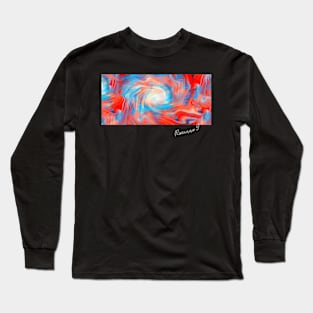 Abstract Portal in Orange and Blue Long Sleeve T-Shirt